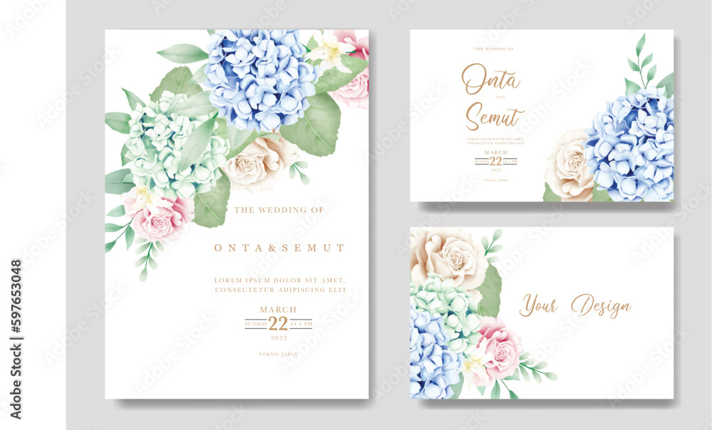 elegant floral hydrangea wedding invitation card elegant floral hydrangea wedding invitation card