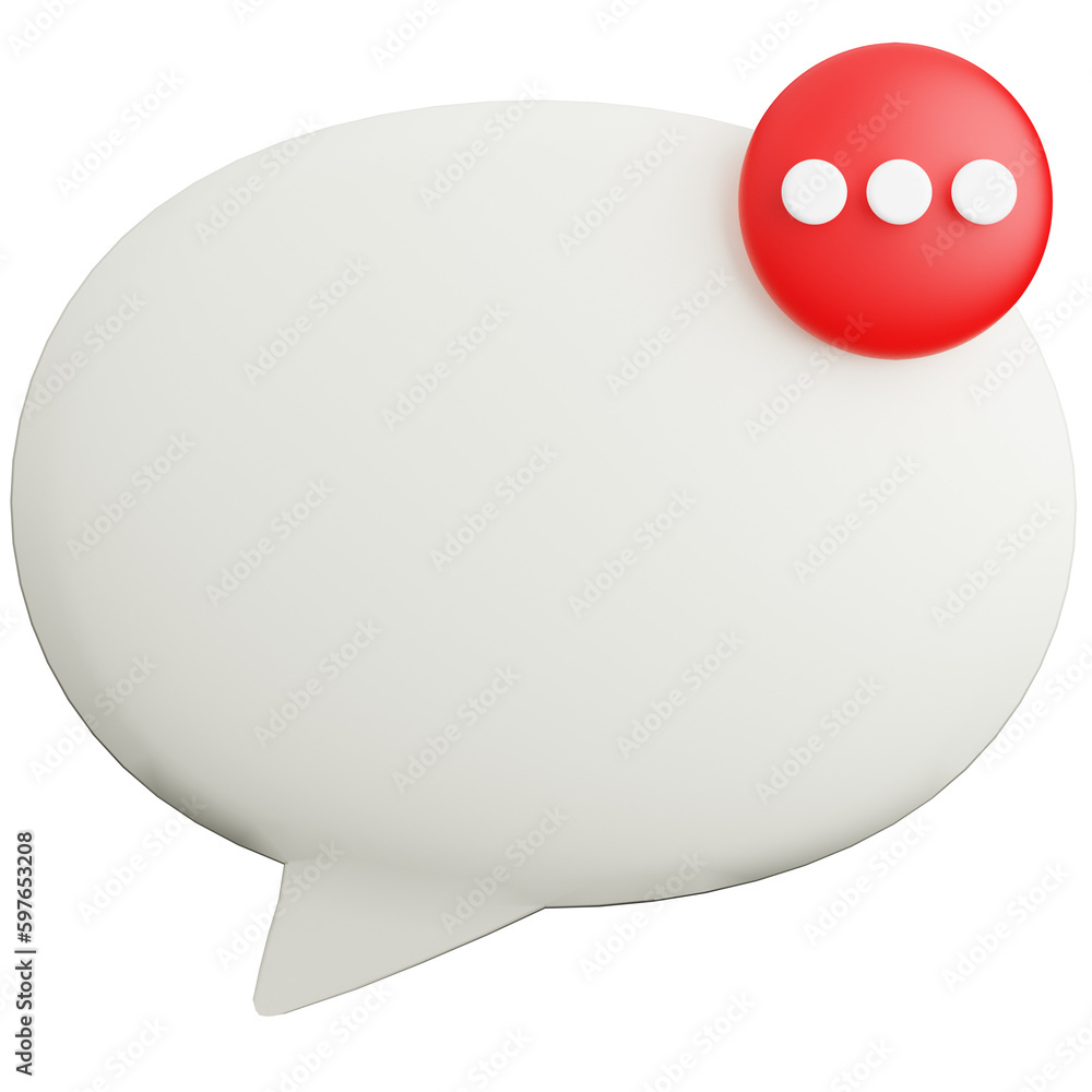 3d render of speech bubble with unread notification 3d render of speech bubble with unread notification