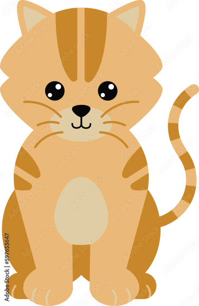 Cute cat cartoon vector illustration. kitten kitty vector art. Stock ...