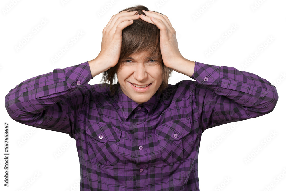 Frustrated casually dressed man Frustrated casually dressed man