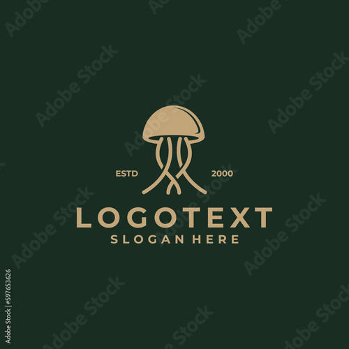 jelly fish logo design luxury