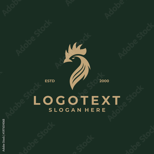 rooster logo design luxury
