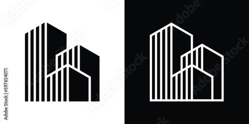 logo design builder simple real estate building apartment icon vector illustration