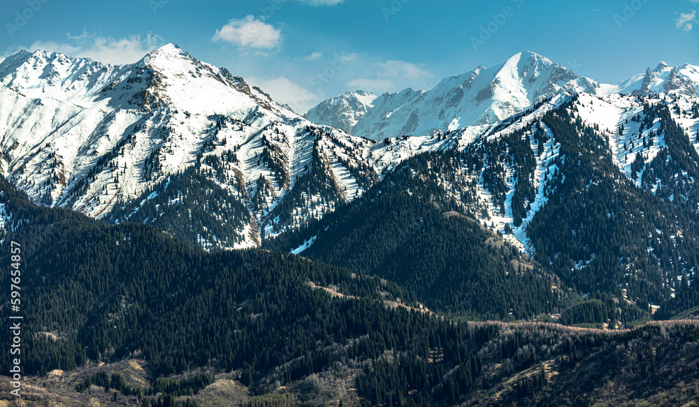 landscape with snow and mountains landscape with snow and mountains