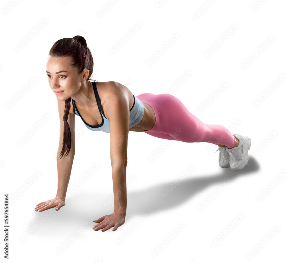 Young beauty strong athlete woman doing fitness training Young beauty strong athlete woman doing fitness training