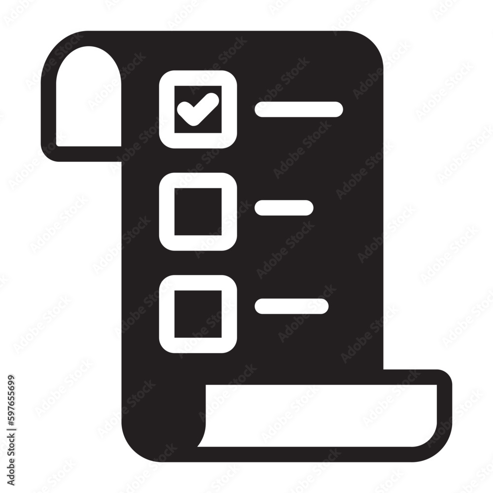 shopping list glyph icon