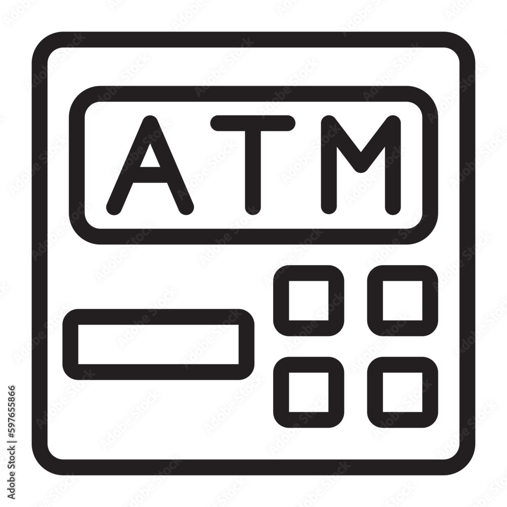 atm machine line icon atm machine line icon