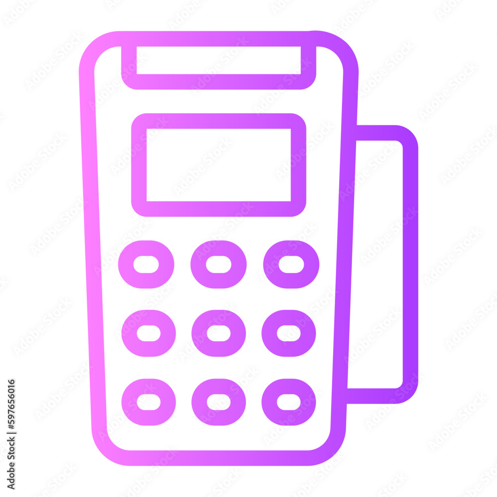 credit card machine gradient icon credit card machine gradient icon