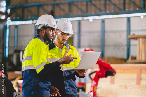 Fotografie Professional industry engineer and factory foreman worker team person Wearing sa