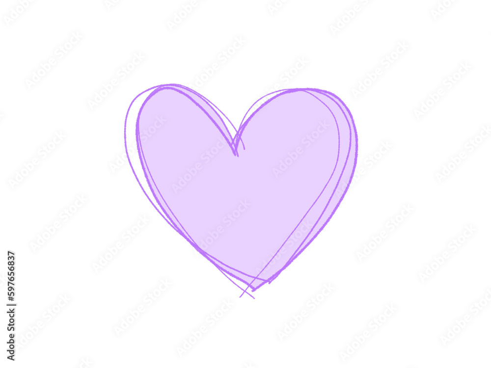 Purple heart on white background Purple heart on white background