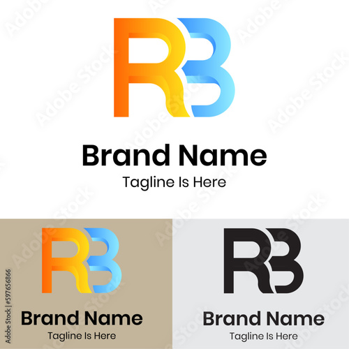 3d letter r and b logo
