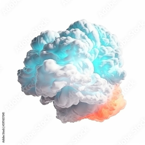 colorful clouds isolated on white background.