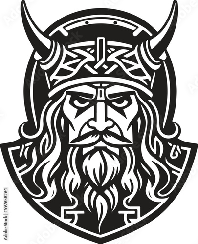 Breathtaking and powerful viking emblem art vector