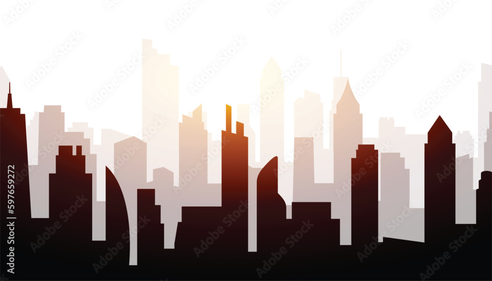 eye catching modern skyline silhouette banner for town view