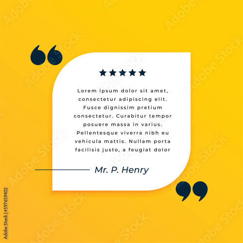 modern testimonial quote backgorund for remark vector design