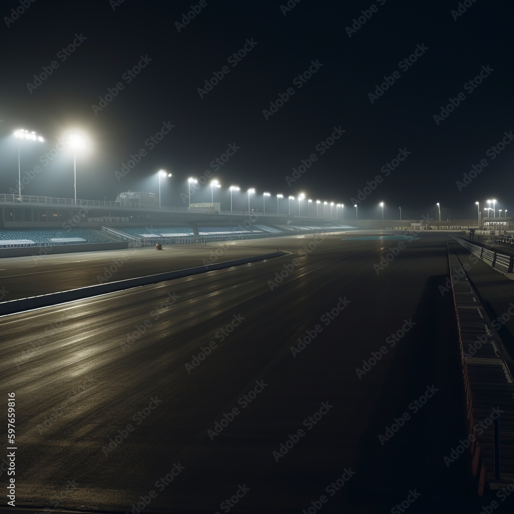 Obraz premium Race track in the night atmosphere