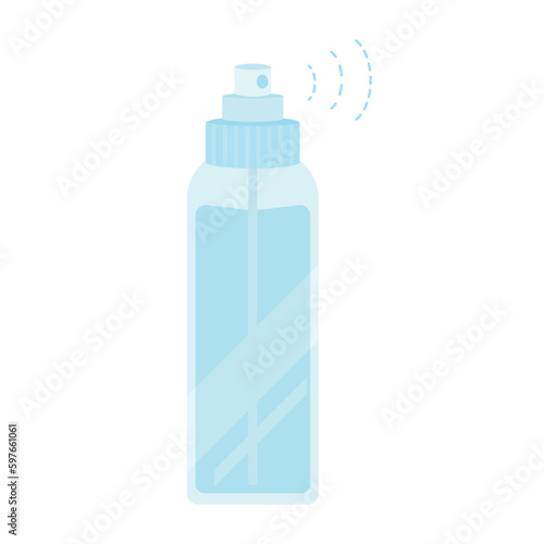 Spray bottle vector illustration on white background. Spray bottle can use for rubbing alcohol, sprays, cleaning, perfumes, face, hair, nail products, arts, crafts spritzes and more.