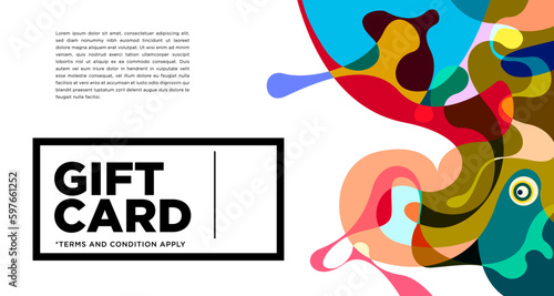 Colorful abstract geometric and fluid banner template for marketing promotion material. Giveaway, cash back, gift card, and member card bonus design template.