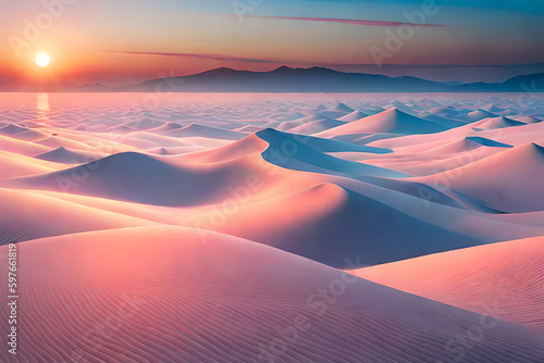 sunrset in the desert Generative AI photo