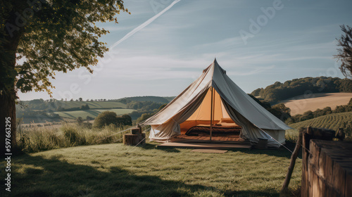 Luxury Glamping in the Countryside. Generative AI