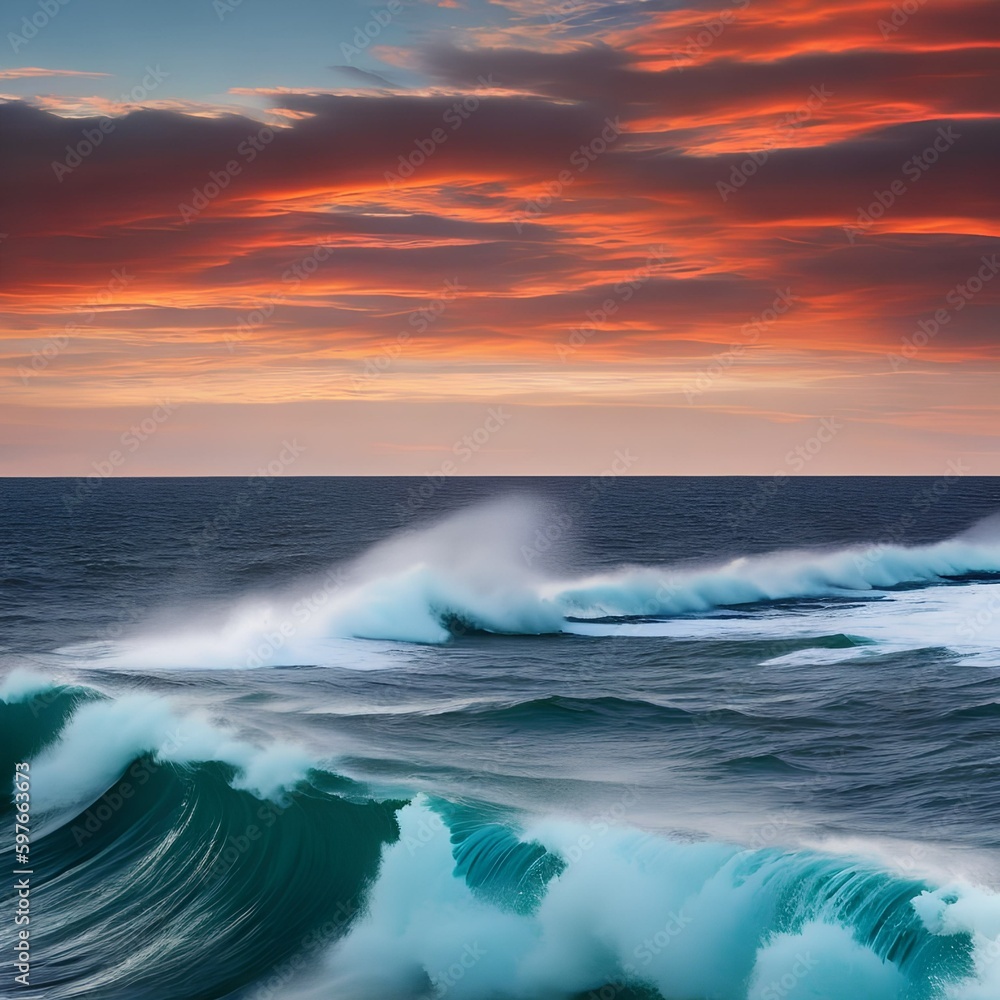 A surreal interpretation of the ocean, with waves and currents transforming into abstract shapes and patterns4, Generative AI A surreal interpretation of the ocean, with waves and currents transforming into abstract shapes and patterns4, Generative AI