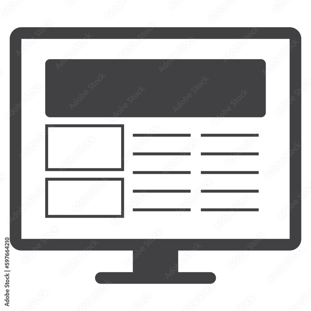 Display monitor screen computer. solid icon