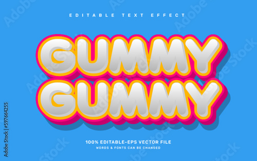 Gummy candy editable text effect template
