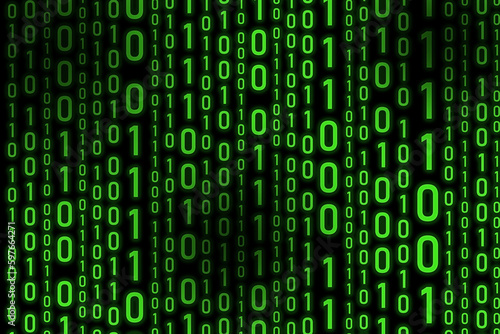 Green pattern binary numeral system background