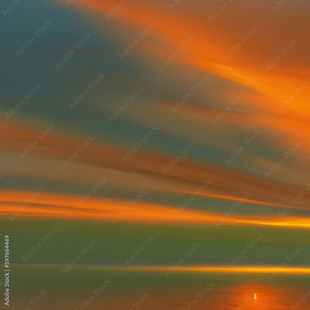 An abstract digital painting of a fiery sunset, with warm oranges and yellows blending together to create a sense of heat and intensity4, Generative AI