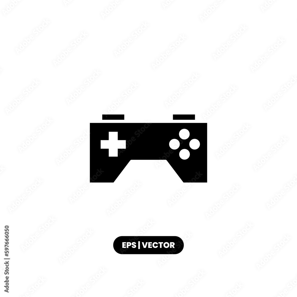 Gamepad icon vector illustration logo template for many purpose. Isolated on white background.