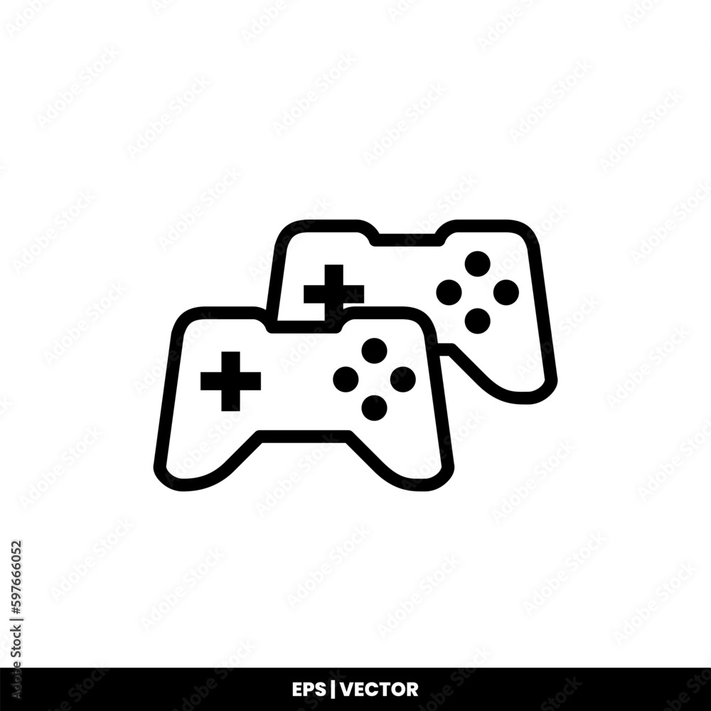 Gamepad icon vector illustration logo template for many purpose. Isolated on white background.