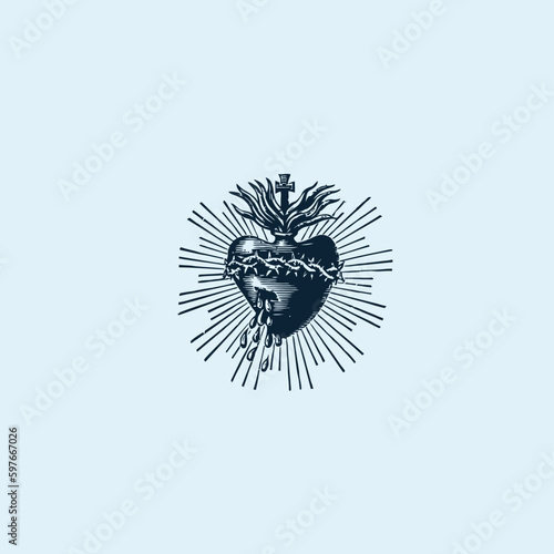 THESE HIGH QUALITY SACRED HEART JESUS VECTOR FOR USING VARIOUS TYPES OF DESIGN WORKS LIKE T-SHIRT, LOGO, TATTOO AND HOME WALL DESIGN
