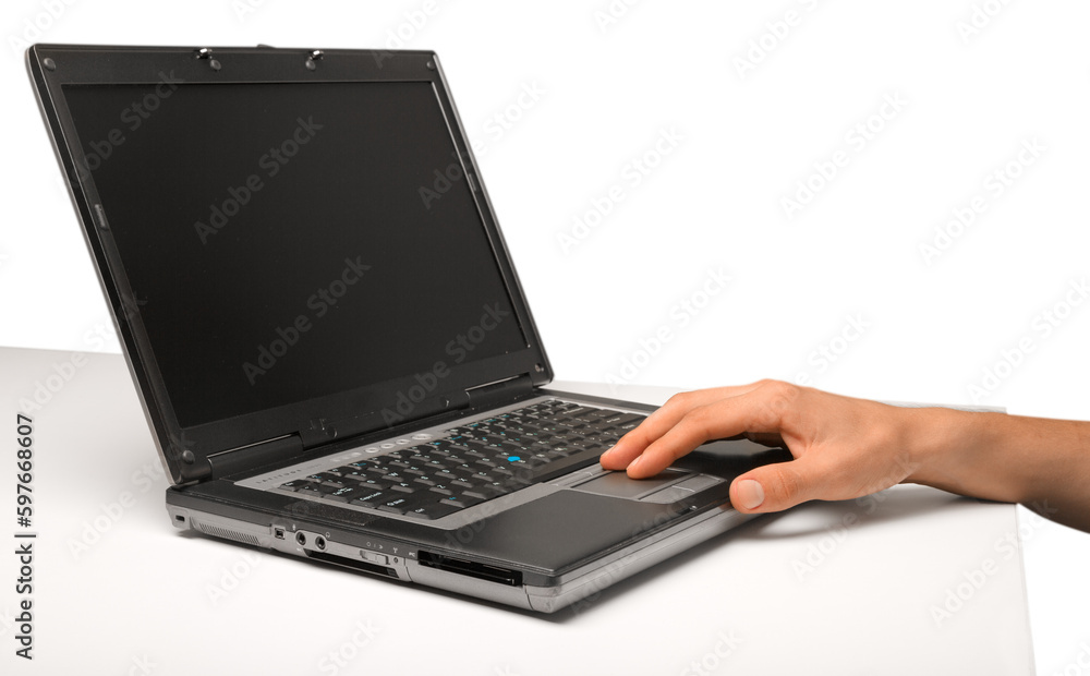 Closeup of a Person Typing on a Laptop Keyboard Closeup of a Person Typing on a Laptop Keyboard