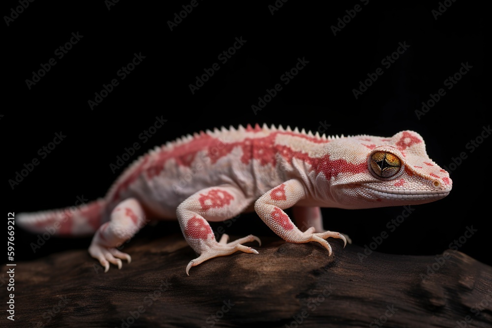 Naklejka premium bearded dragon lizard on black.