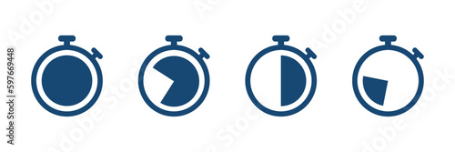 Timer icons set. Countdown timer vector icons set