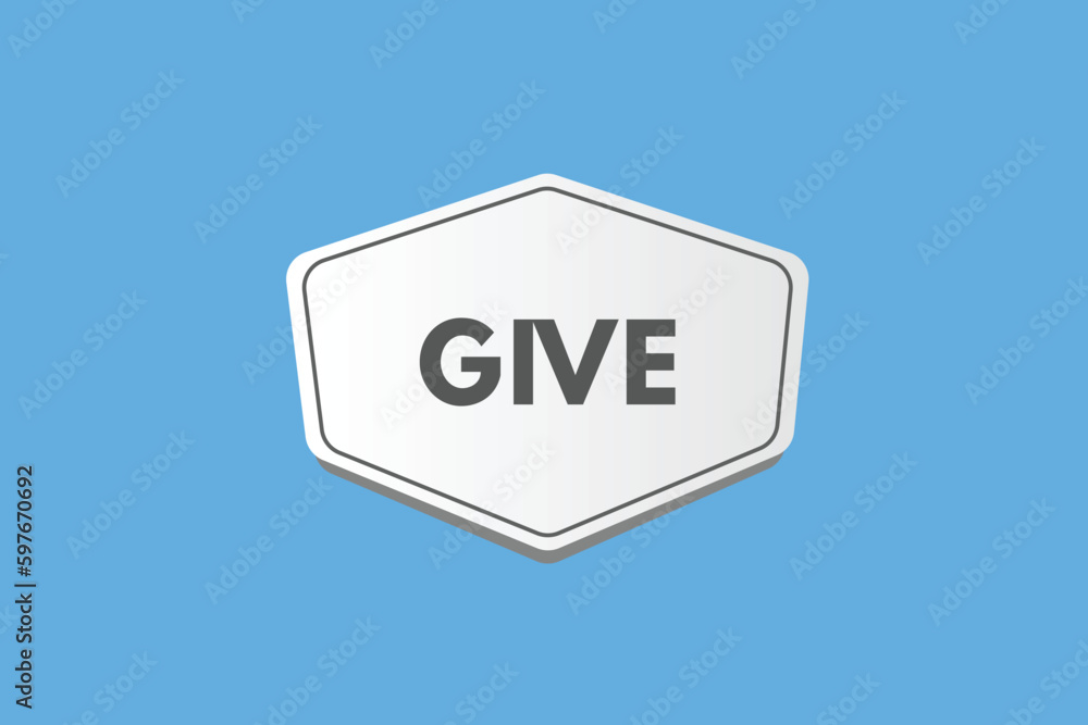 Give text Button. Give Sign Icon Label Sticker Web Buttons Give text Button. Give Sign Icon Label Sticker Web Buttons