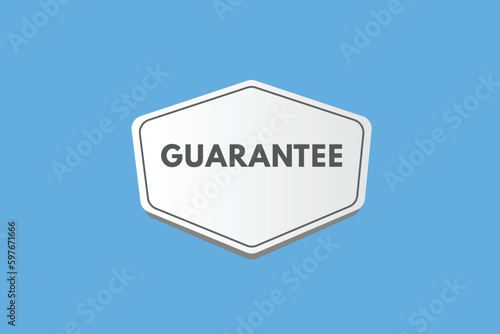 Guarantee text Button. Guarantee Sign Icon Label Sticker Web Buttons