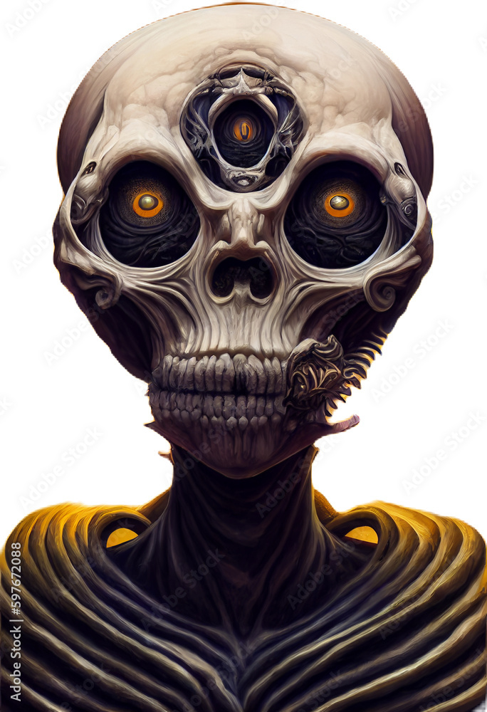 Generative AI render of a creepy alien Generative AI render of a creepy alien