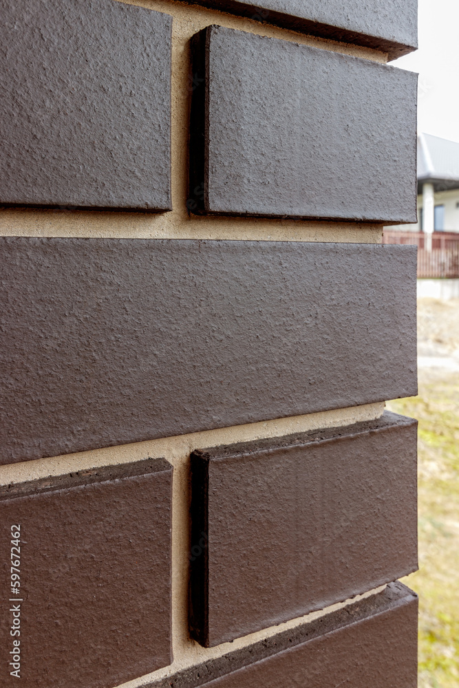 Decorative brick. Walls made of old -style brick
