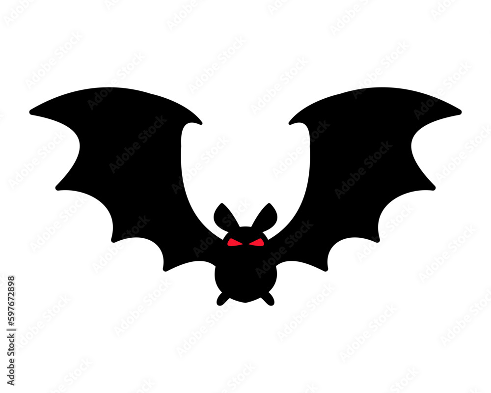 Bat silhouette with scary evil eyes. Vampire Victims on Halloween Night