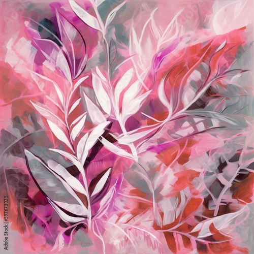 abstract background with pink flowers.