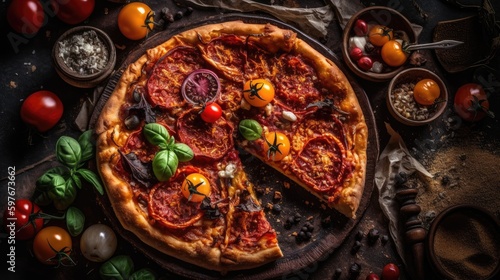 Hot Italian pizza. Generative AI