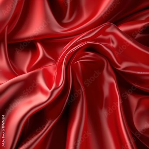 Close up red satin background.