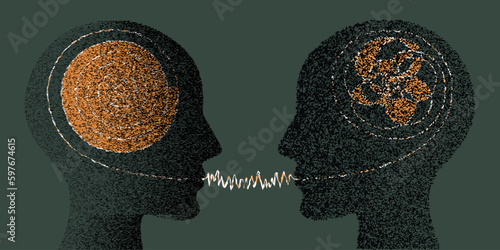Mental health, illness, brain development, medical treatment concept, business leadership, education, therapist treat patient illnesses by psycho therapy, vector illustration