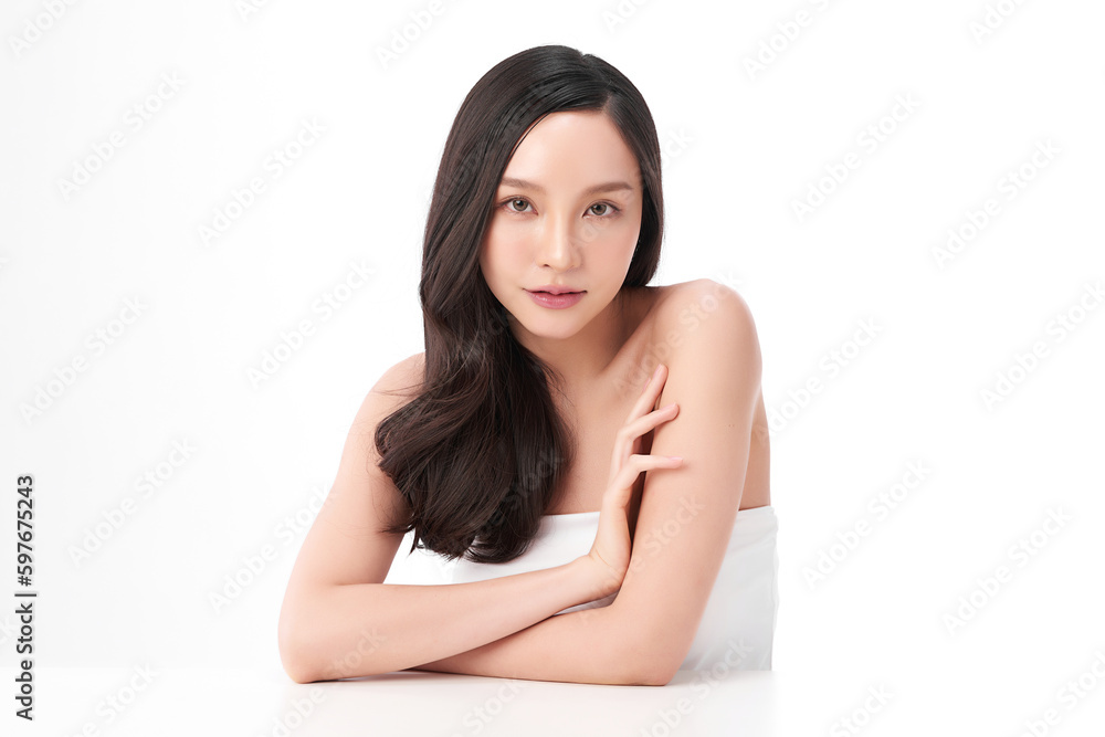 Beautiful young asian woman with clean fresh skin on white background, Face care, Facial treatment, Cosmetology, beauty and spa, Asian women portrait. Beautiful young asian woman with clean fresh skin on white background, Face care, Facial treatment, Cosmetology, beauty and spa, Asian women portrait.