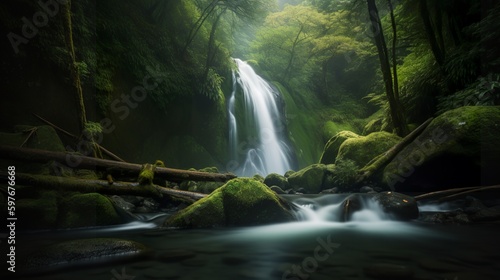 Mystical Serenity  Nachi Falls in a Tranquil Setting