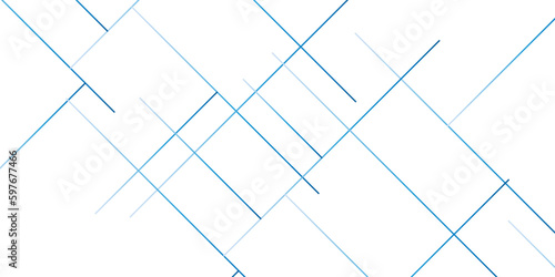 Abstract geometric random chaotic lines with many squares and triangles shape on white background. Stape gold line and white background.