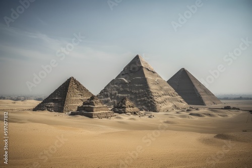 Egyptian Pyramids in Egypt  Stunning Scenic Landscape Wallpaper  Generative AI