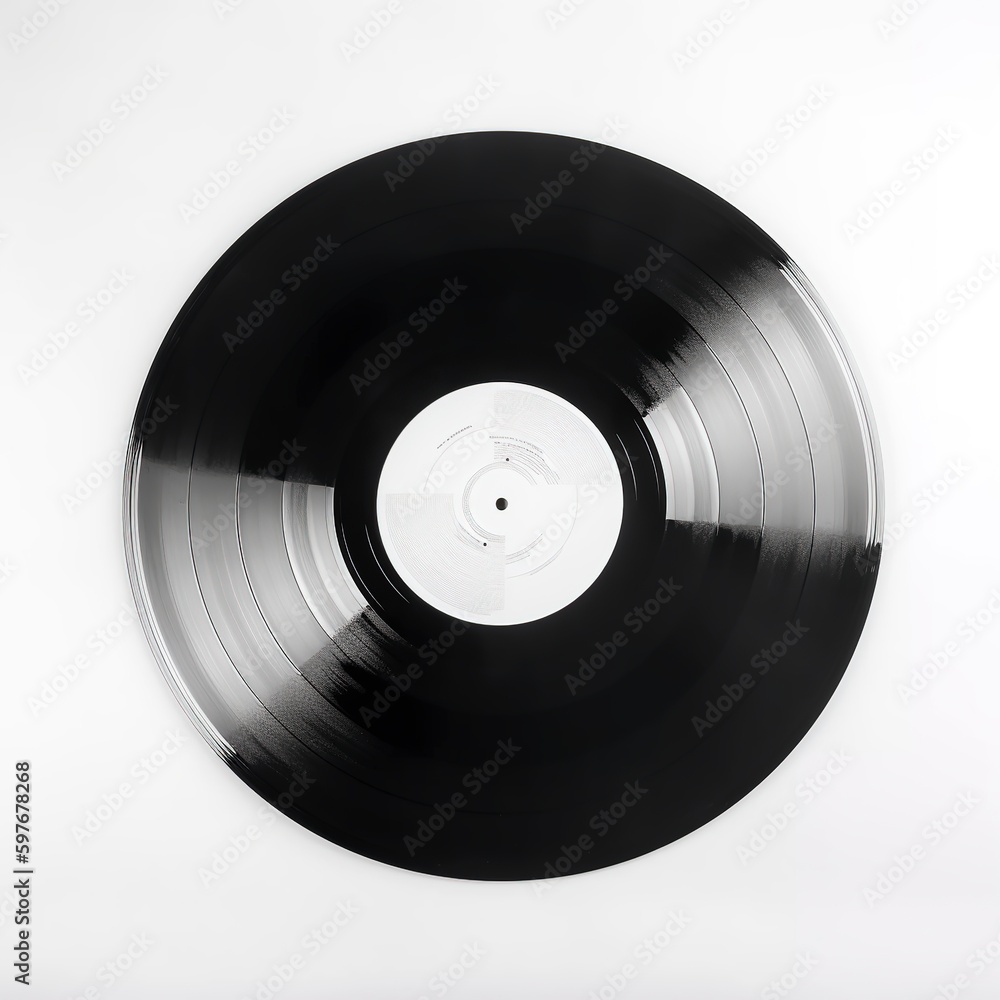 Isolated black vinyl record on white background. Isolated black vinyl record on white background.