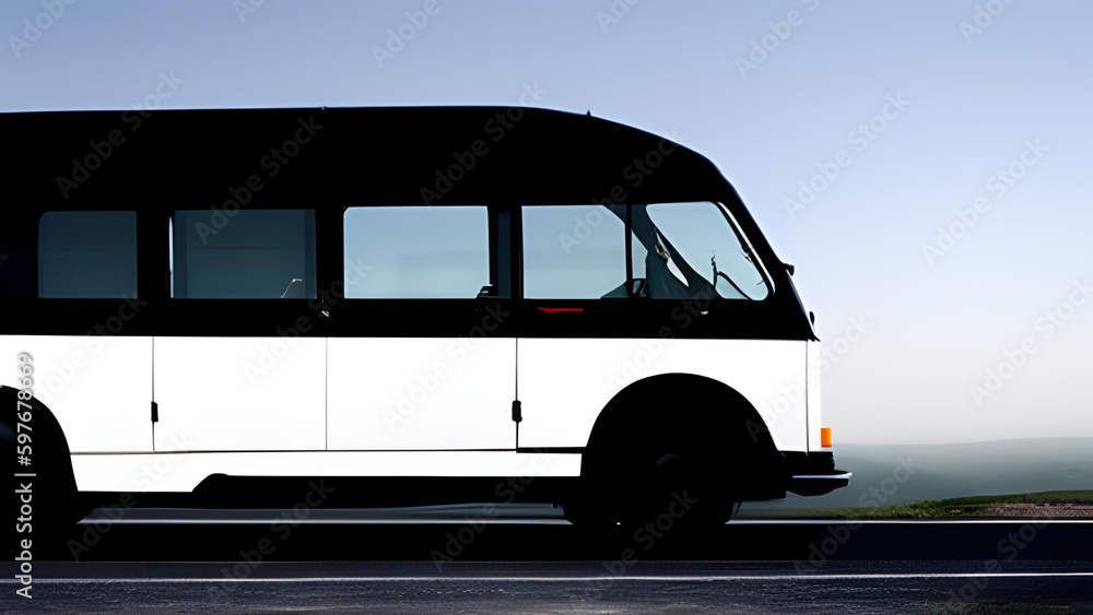 Tour Bus silhouette - AI generative